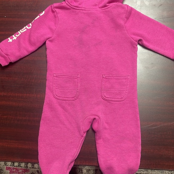 Pink 12 month Carhartt zip up fleece body suit - Picture 6 of 6